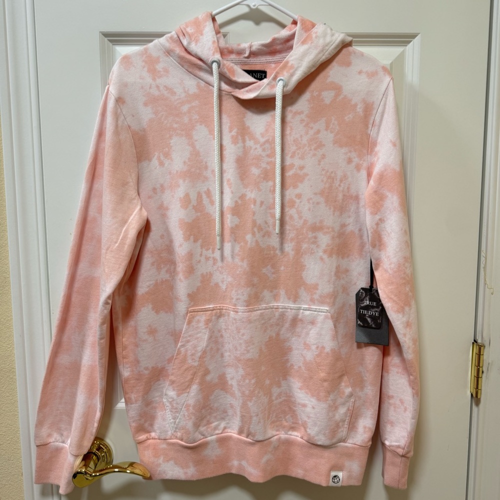 ladies tie dye hoodie Salmon Pink Size XS Sweatshirt